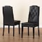 Baxton Studio Black Faux Leather Button-Tufted Nail heads Trim Dining Chair 120-6599 - alternate 7